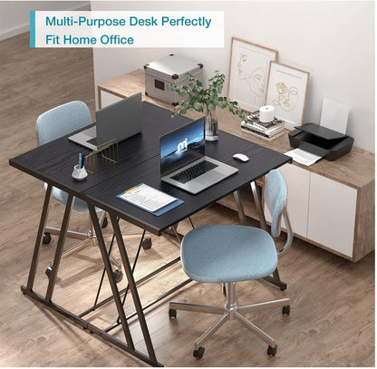 Mehoom Metal Modern Computer Study Desk for Home Office, Table, Black, 35.4"
