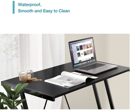 Mehoom Metal Modern Computer Study Desk for Home Office, Table, Black, 35.4"